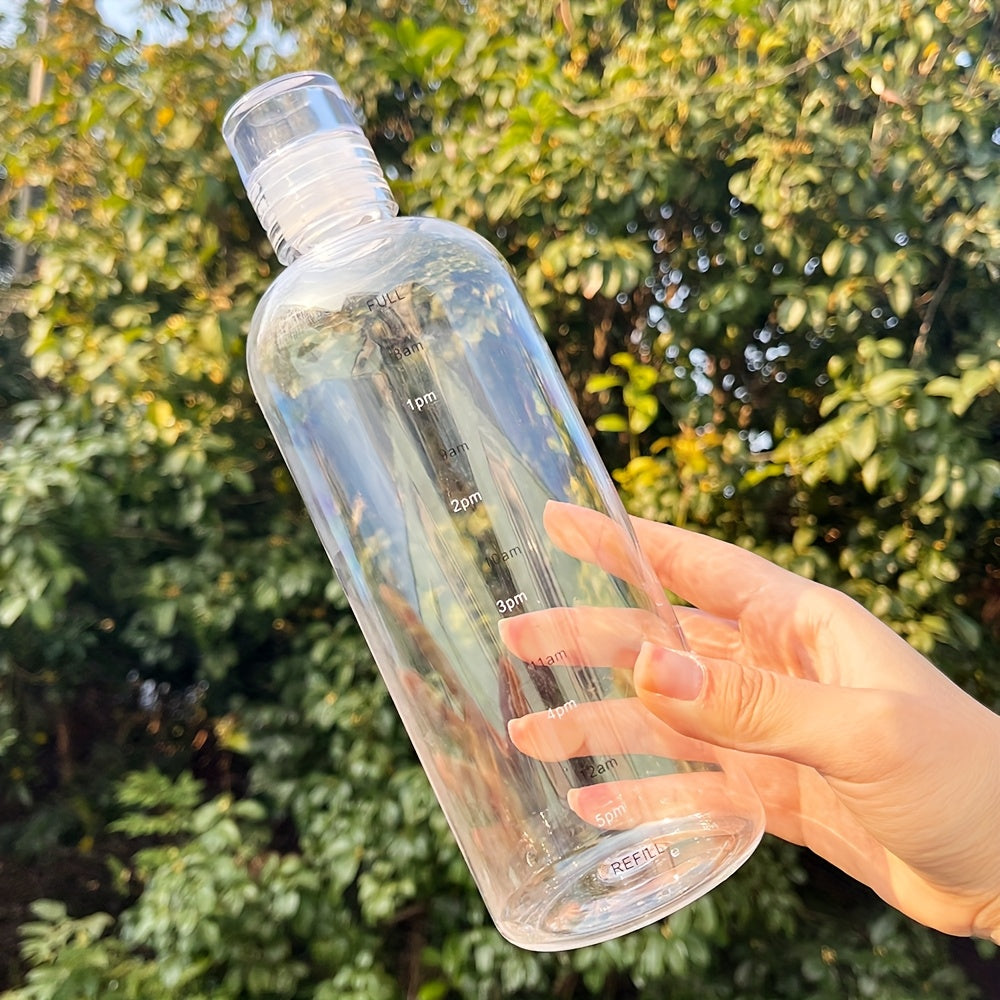 [High-Quality Water Bottle] Transparent Water Bottle with Blue Lid | Durable PC Material, Leak-Proof Design