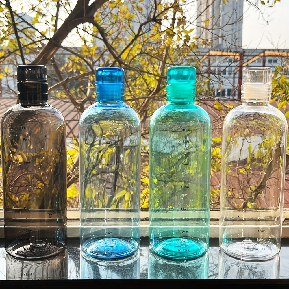 [High-Quality Water Bottle] Transparent Water Bottle with Blue Lid | Durable PC Material, Leak-Proof Design